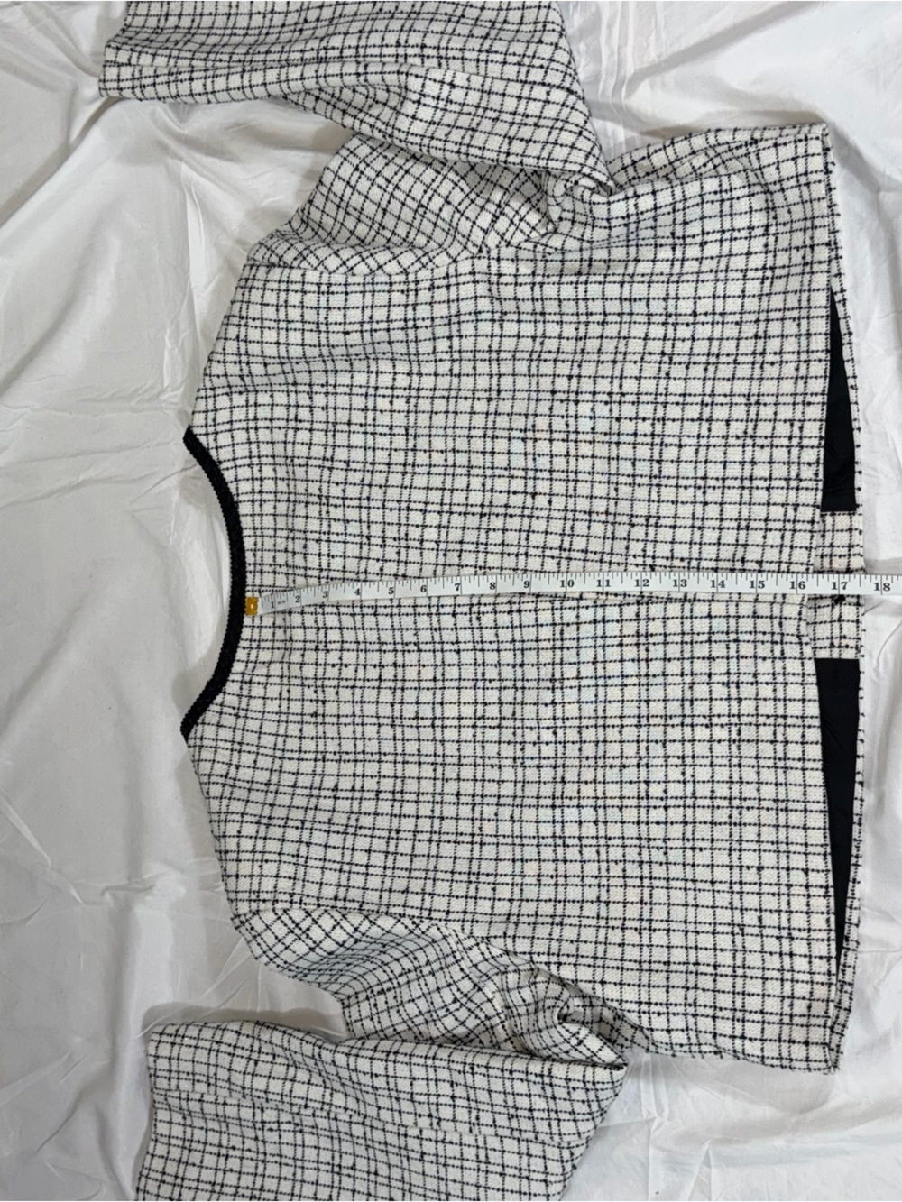 Fashion Nova Tara Tweed Pantsuit Set NWT 2X Cropped Jacket Wide Leg Pants O75 - Picture 7 of 14